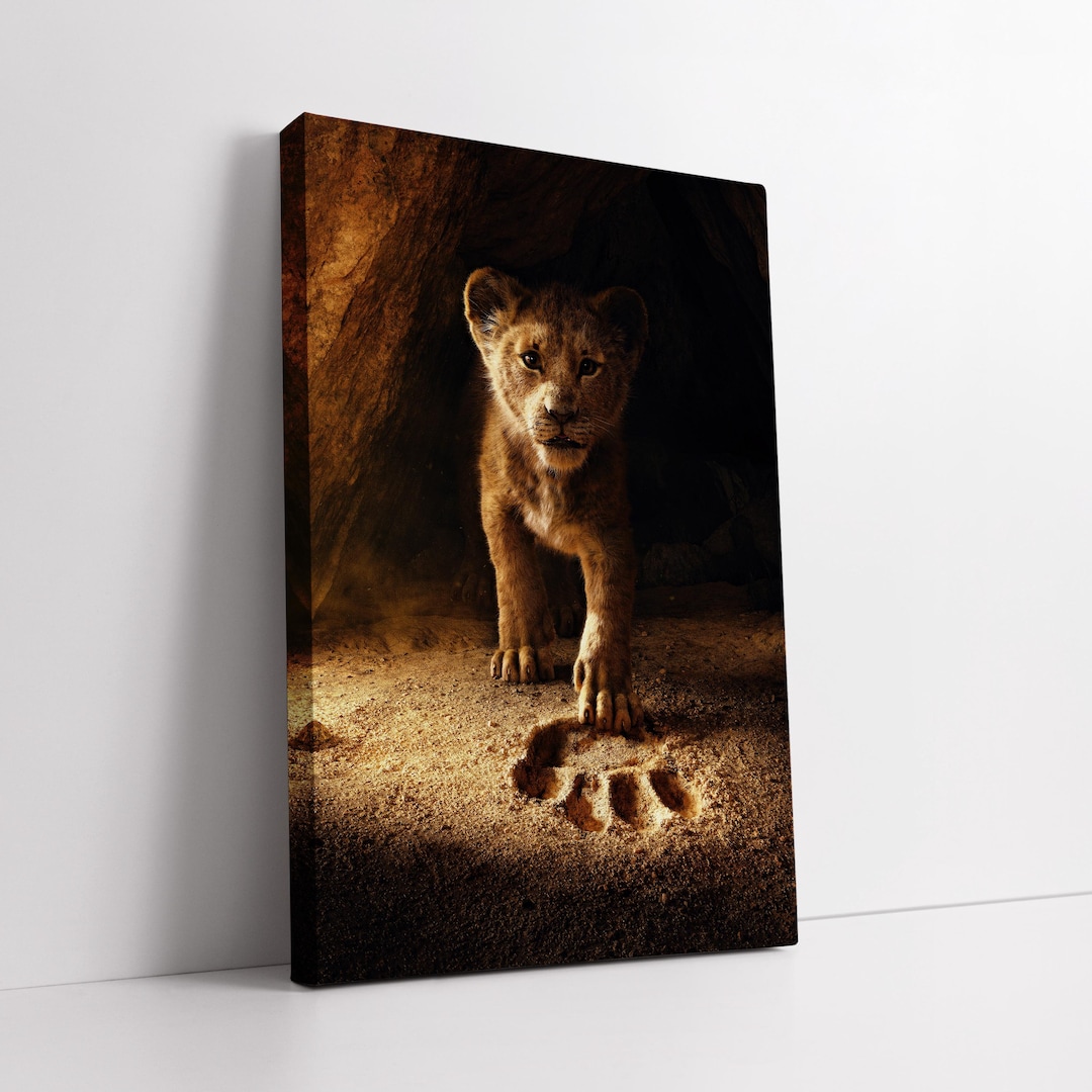 Cub Footprint Lion Cub Footprint Canvas Wall Art – Inspirational Safari Wildlife ...
