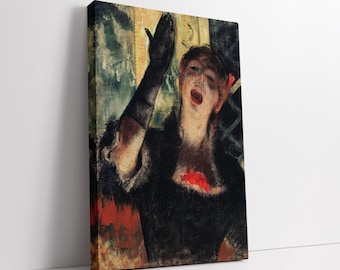 Edgar Degas: El Cantante del Café, lienzo de arte de pared, reproducción de bellas artes vintage, pintura clásica francesa para sala de estar u oficina.
