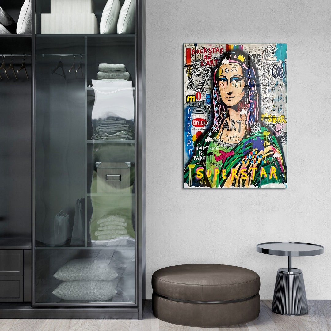 Tempered Glass Wall Art, Banksy SUPERSTAR Wall Art, Glass Wall Art