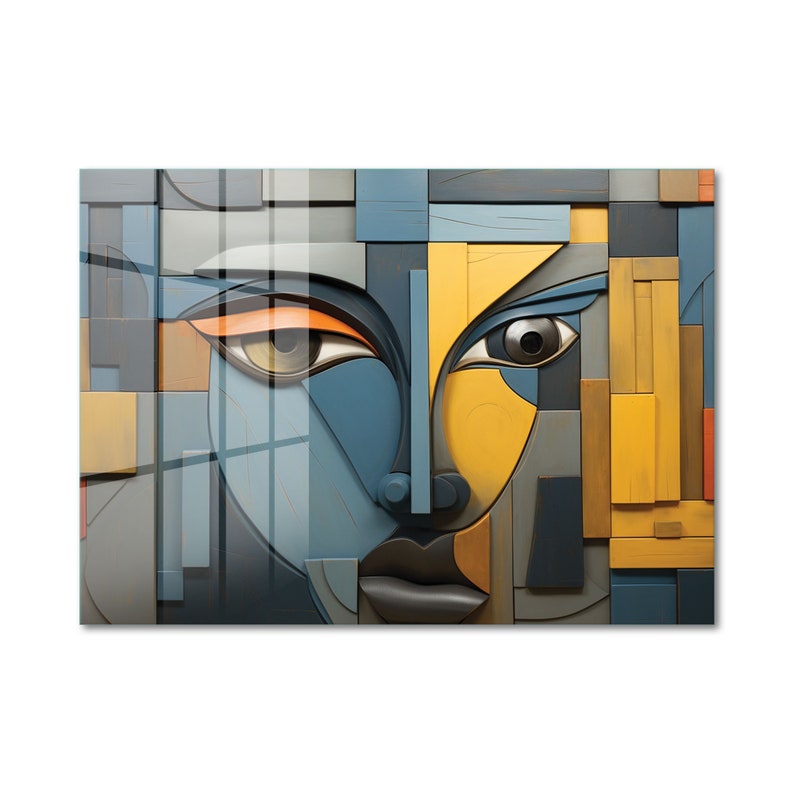 Tempered Glass Wall Art, Abstract Face Wall Art, Glass Wall Art, Wall