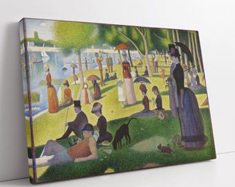 グランド ジャット島の日曜日の午後 - ジョルジュ スーラの手描き油絵