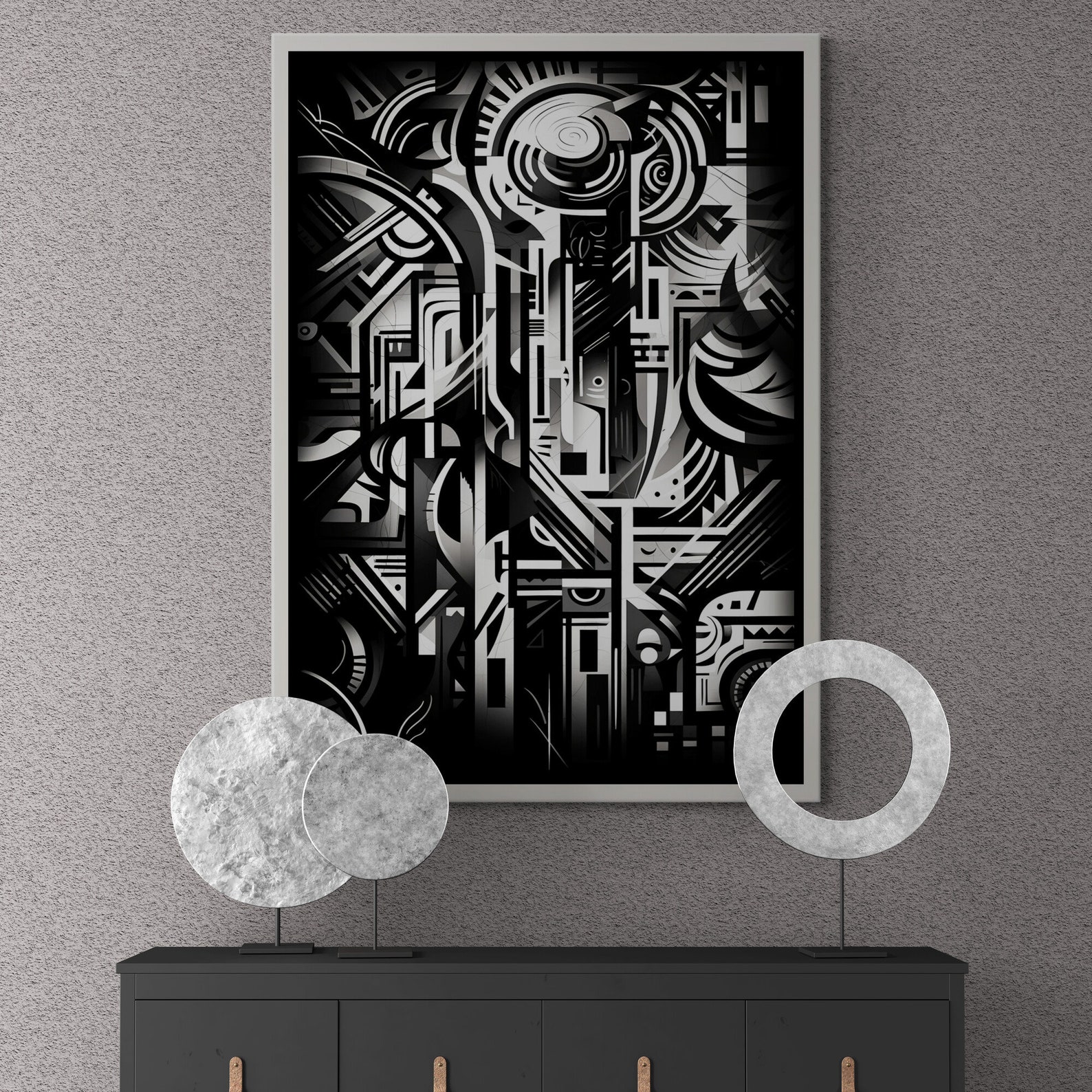 Abstract Geometric Lines Wall Art IV