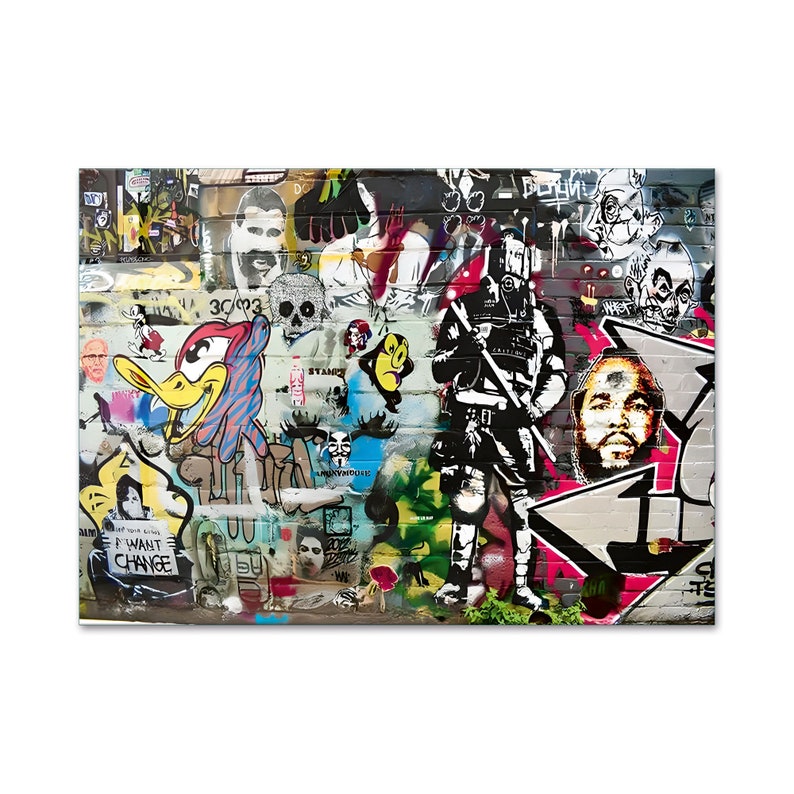Tempered Glass Wall Art, Banksy Duck Wall Art, Glass Wall Art, Wall