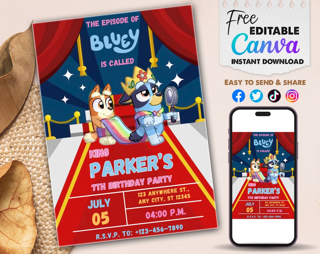 Editable Birthday Invitation Template Digital Invite Etsy