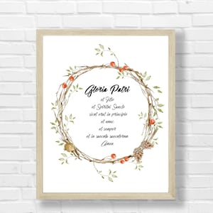 Glory Be Printable, Traditionelles lateinisches Gebet druckbare, lateinische Gebet digitaler Download, Gebet druckbare Kunst, religiöse Wandkunst, Wohnkultur