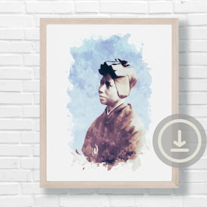 Josephine Bakhita Aquarell Christian Printable, religiöser Kunstdruck, katholischer Heiliger, christliches Dekor, Heiliges Porträt, Devotionalie