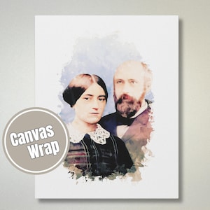 Saint Louis and Zelie Martin Canvas Gallery Wrap, Parents of St Therese the Little Flower, Gift for Parents, Marriage Gift, Catholic Decor