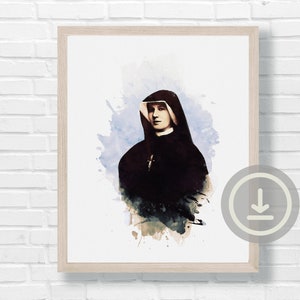 St. Faustina Watercolor Digital Download, Catholic Wall Decor, Instant Download, Catholic ...