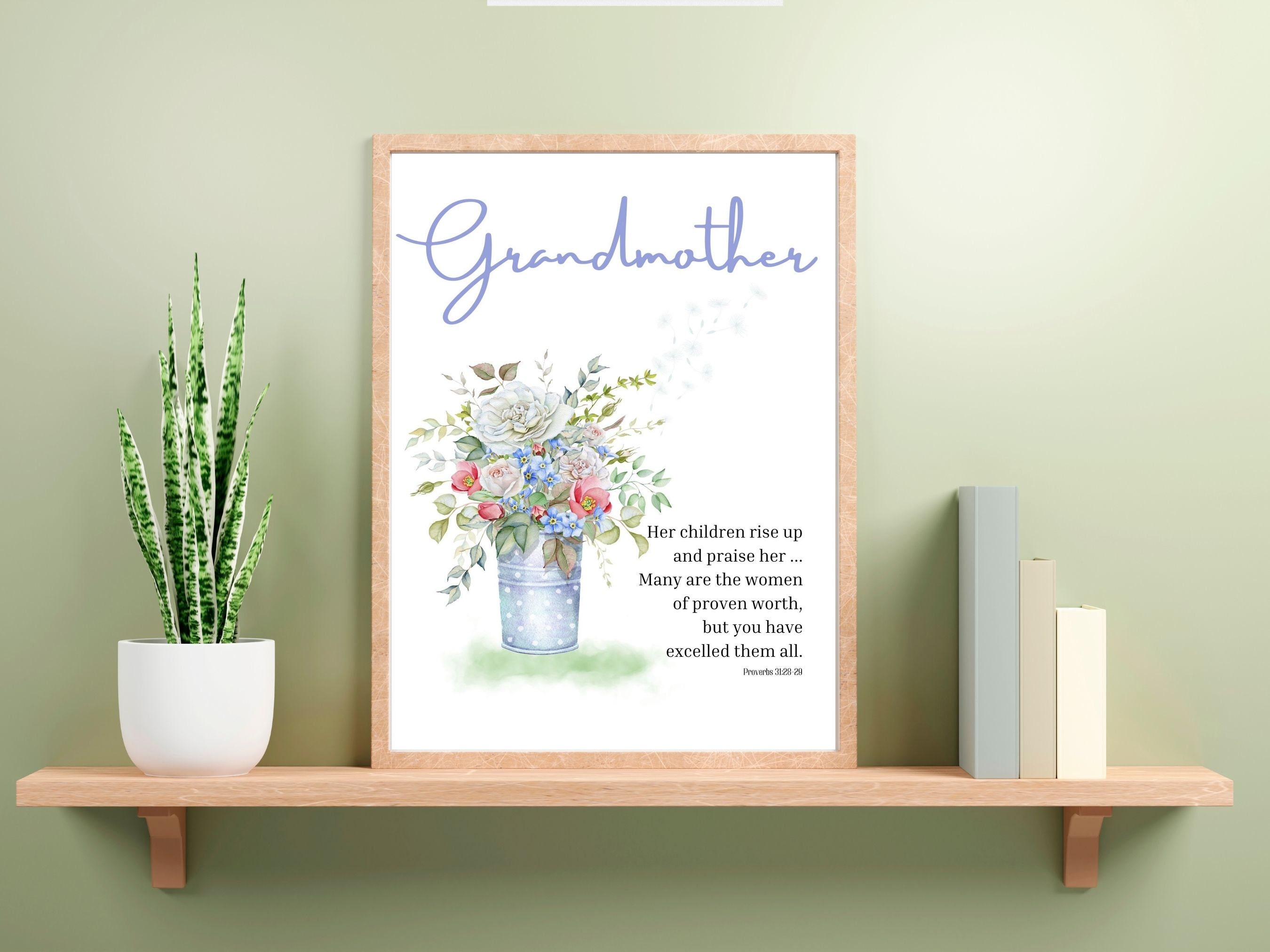 Mother's Day Scripture Verse Art Print for Grandmothers, Mother's Day