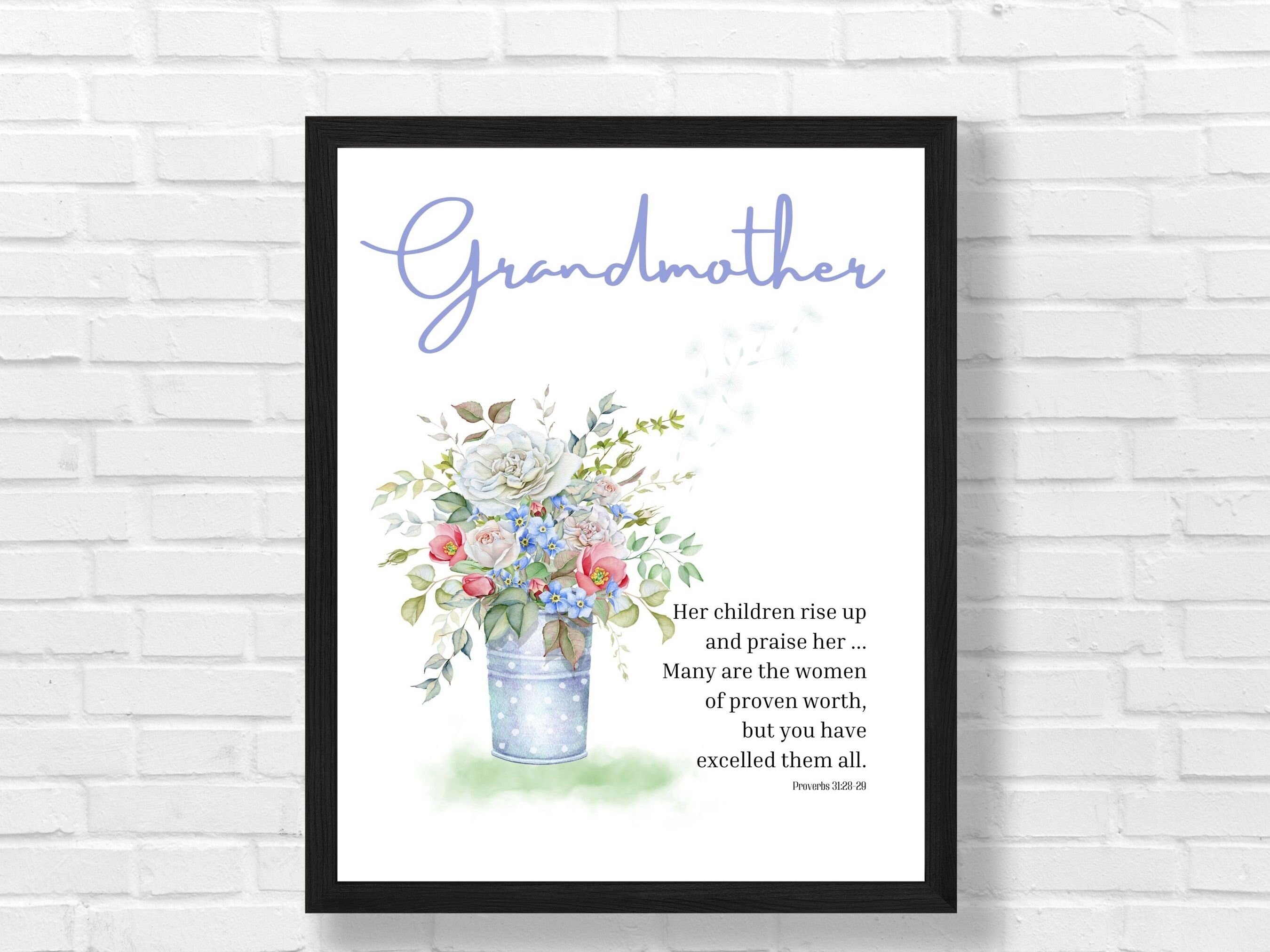 Mother's Day Scripture Verse Art Print for Grandmothers, Mother's Day