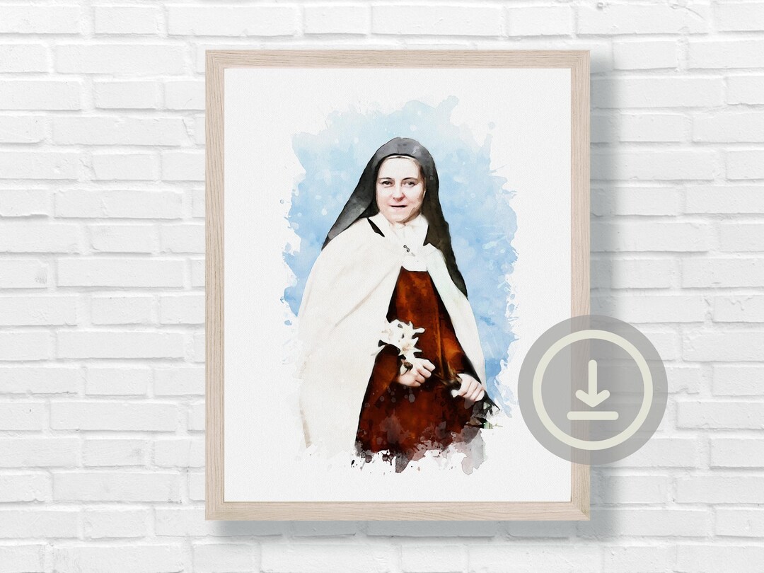 St. Therese of Lisieux Watercolor Digital Download, Catholic Art Print ...