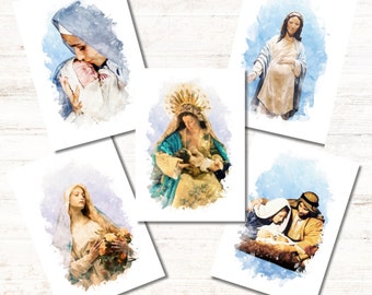 Virgin Mary Blank Greeting Cards: Catholic All Occasion Card Pack