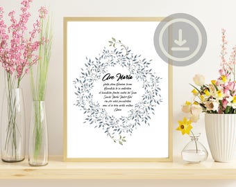 Hail Mary Latin Prayer Printable, Ave Maria Catholic Wall Art Download