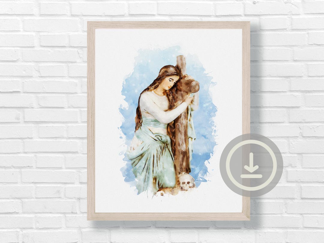 Watercolor St Mary Magdalene Digital Download Art, Catholic Printable ...