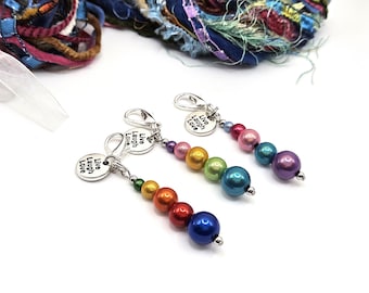 Colorful Miracle Bead Zipper Pull, Reflective Beads,  Clip on Charm, Planner Charm, Rainbow Illusion Beads Keychain Charm, Acrylic Bag Charm