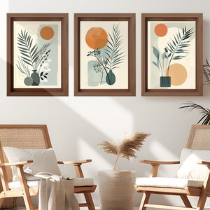 Boho Wall Art, Downloadable Wall Art, Printable Art, Set of 3 Posters, Earthy Colors, Botanical Wall Art, Digital Download, Wall Deco Print