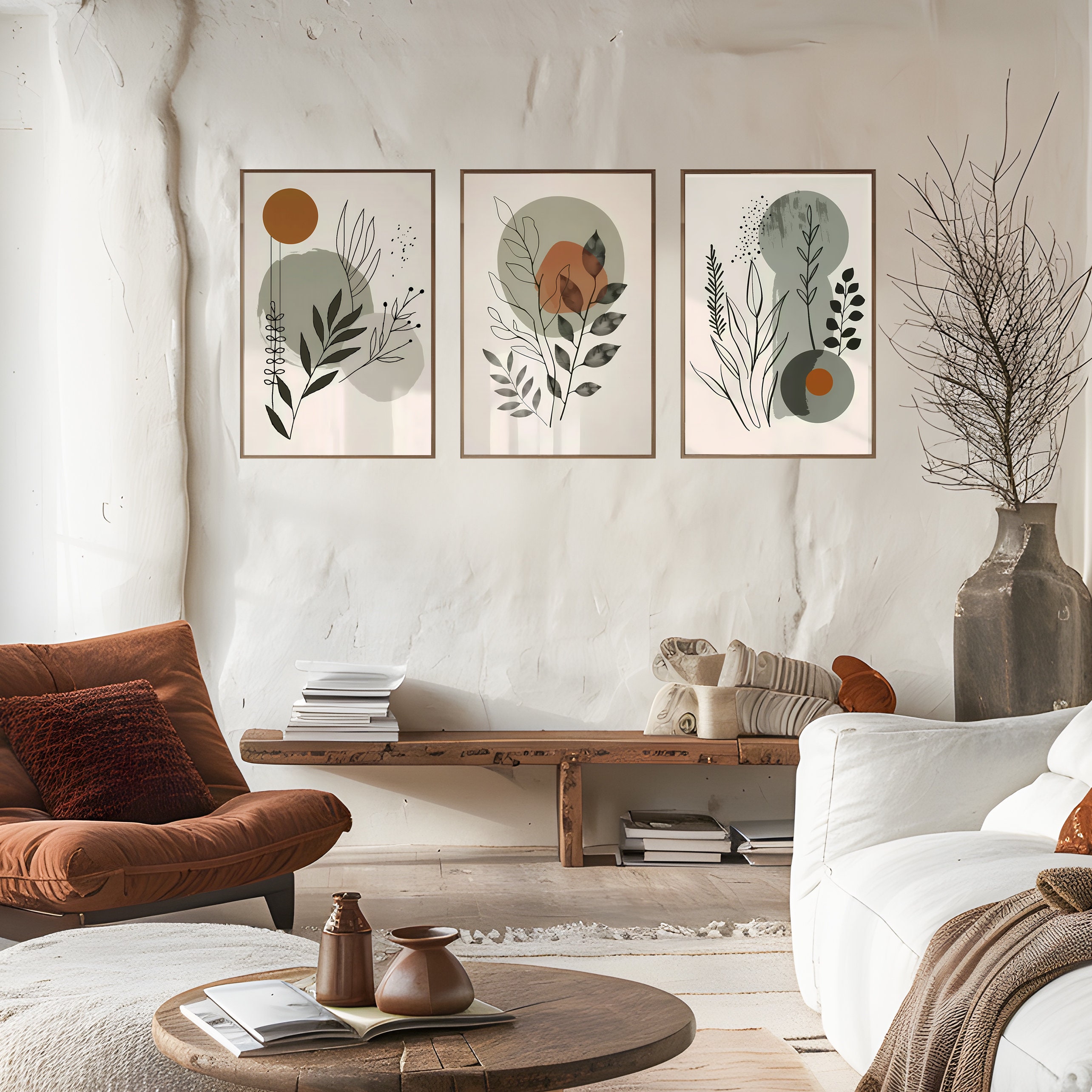 Boho Wall Art, Downloadable Wall Art, Printable Art, Set of 3 Posters ...