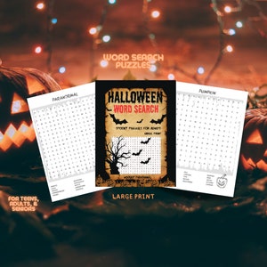 Printable Halloween Word Search Puzzles