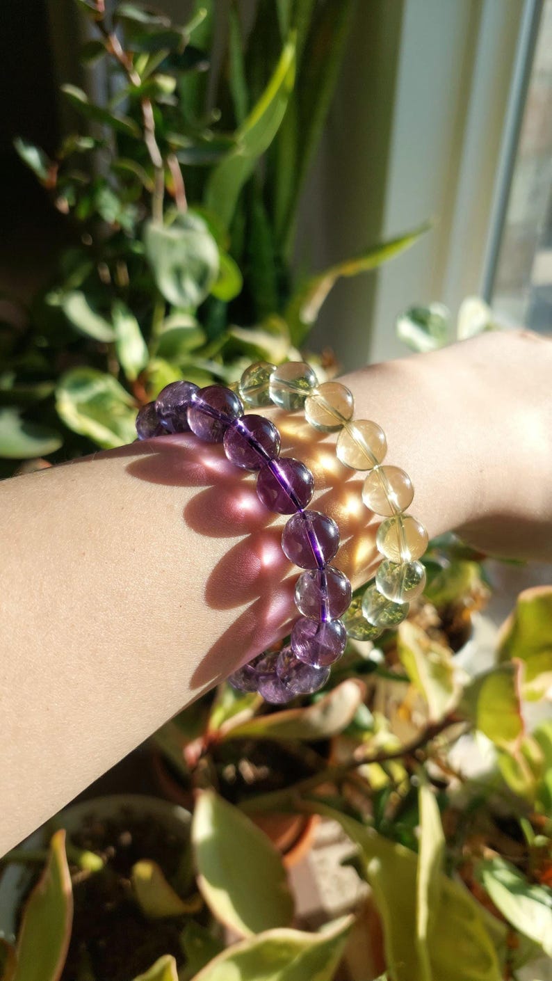 Ultra High Quality Brazilian Amethyst Bracelet With Rare God's