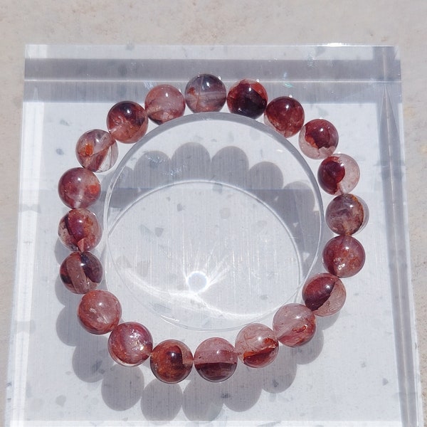 High Quality Natural Blood Red Hematoid Quartz Bracelet- US SELLER