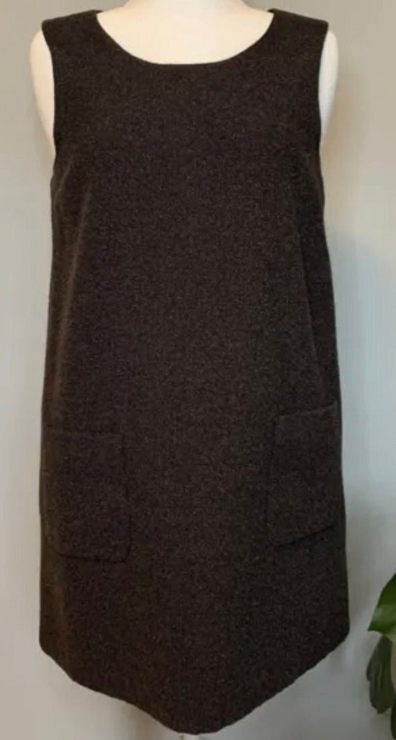 GAP Vintage Dark Brown Tweed Wool Mini Trapeze Dre