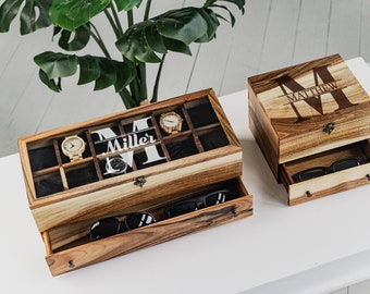 Personalized Wood Watch Box for Men - Engraved Watch Case - Watch Box, Wood Watch Case, Men's Watch Box, Engraved Watch Box, Watch Storage