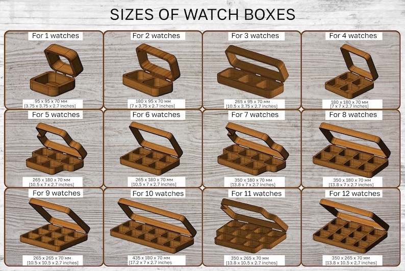 Wooden Watch Box Handcrafted Storage Walnut Watch Storage Box Luxury Design Modern Wood Watch Boxes Custom Engraving image 3