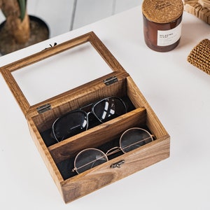 Wood Glasses Box, Wooden Storage Case for Sunglasses, Handmade Eyewear Box, Sunglasses Storage, Wooden Eyeglasses Case, Sunglasses Organizer image 8