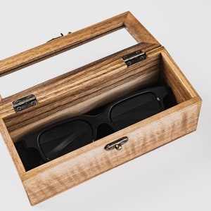 Wood Glasses Box, Wooden Storage Case for Sunglasses, Handmade Eyewear Box, Sunglasses Storage, Wooden Eyeglasses Case, Sunglasses Organizer image 9