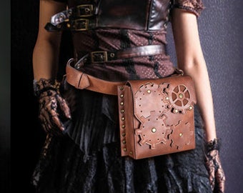 Steam Punk Satchel Hip Bag Leather Bag Role Playing Bag Role Playing Satchel Dungeons and Dragons