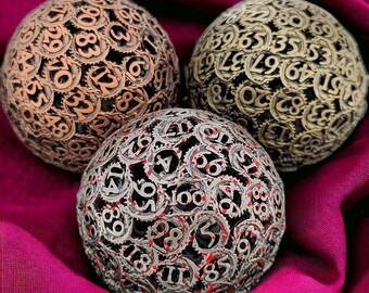 Large D100 Dice for D&D - Intricate Vintage Style Numbered Sphere for RPGs - Unique Collectible Gaming Artefact - Dice Collection