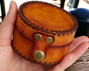 Leather Round Coin Pouch Money Pouch Coin Purse Dice Bag Leather Pouch Gift For Him Gift For Her DnD Store