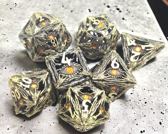 Dragon Eye Dice Set, Ancient Bronze Dice, D20 Dice Set, D&D, Dungeon and Dragons, Dungeon Master, Metal Dice Set