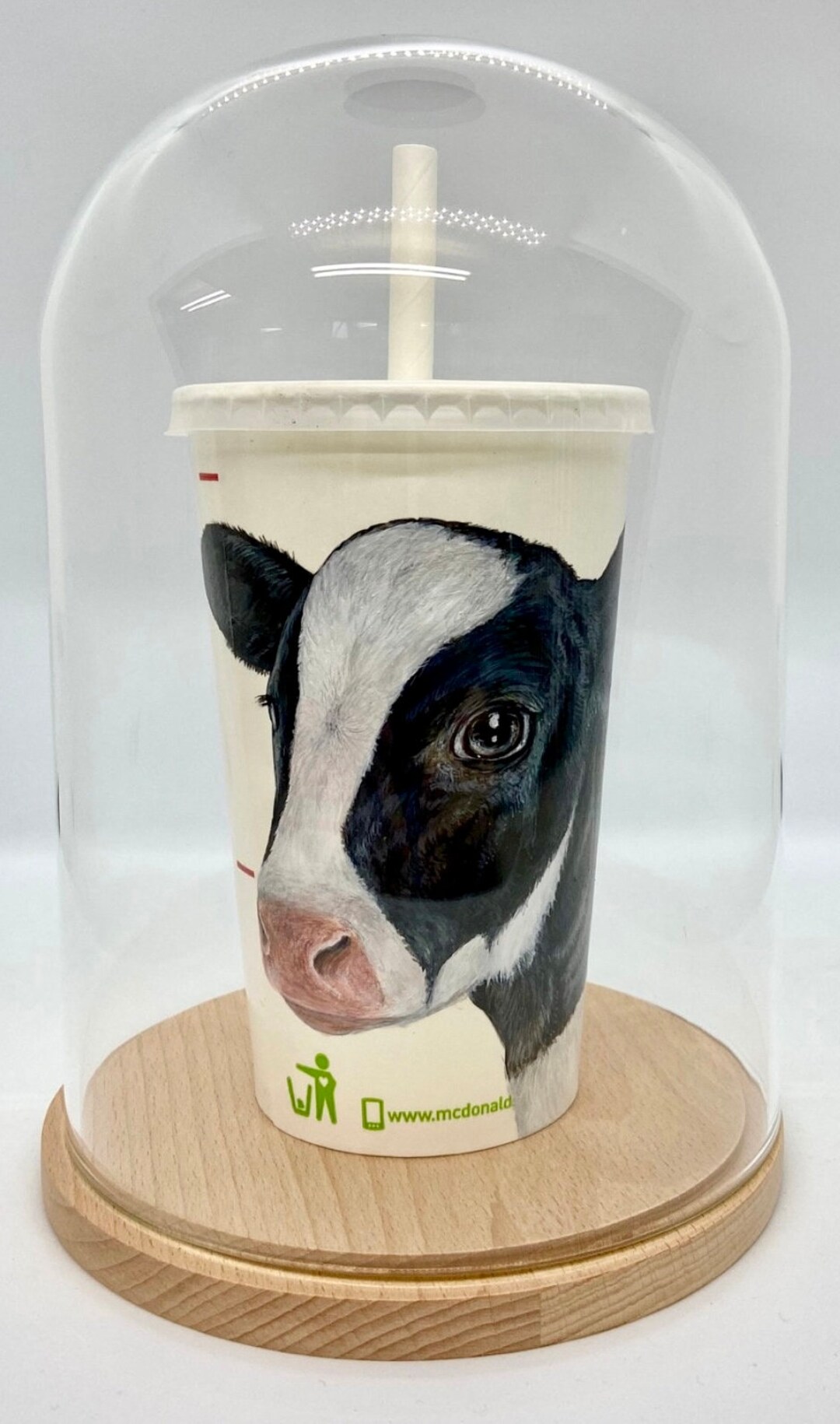 Milk Take Dairy Cow Painting on Fast Food Cup Cup Art Cow - Etsy
