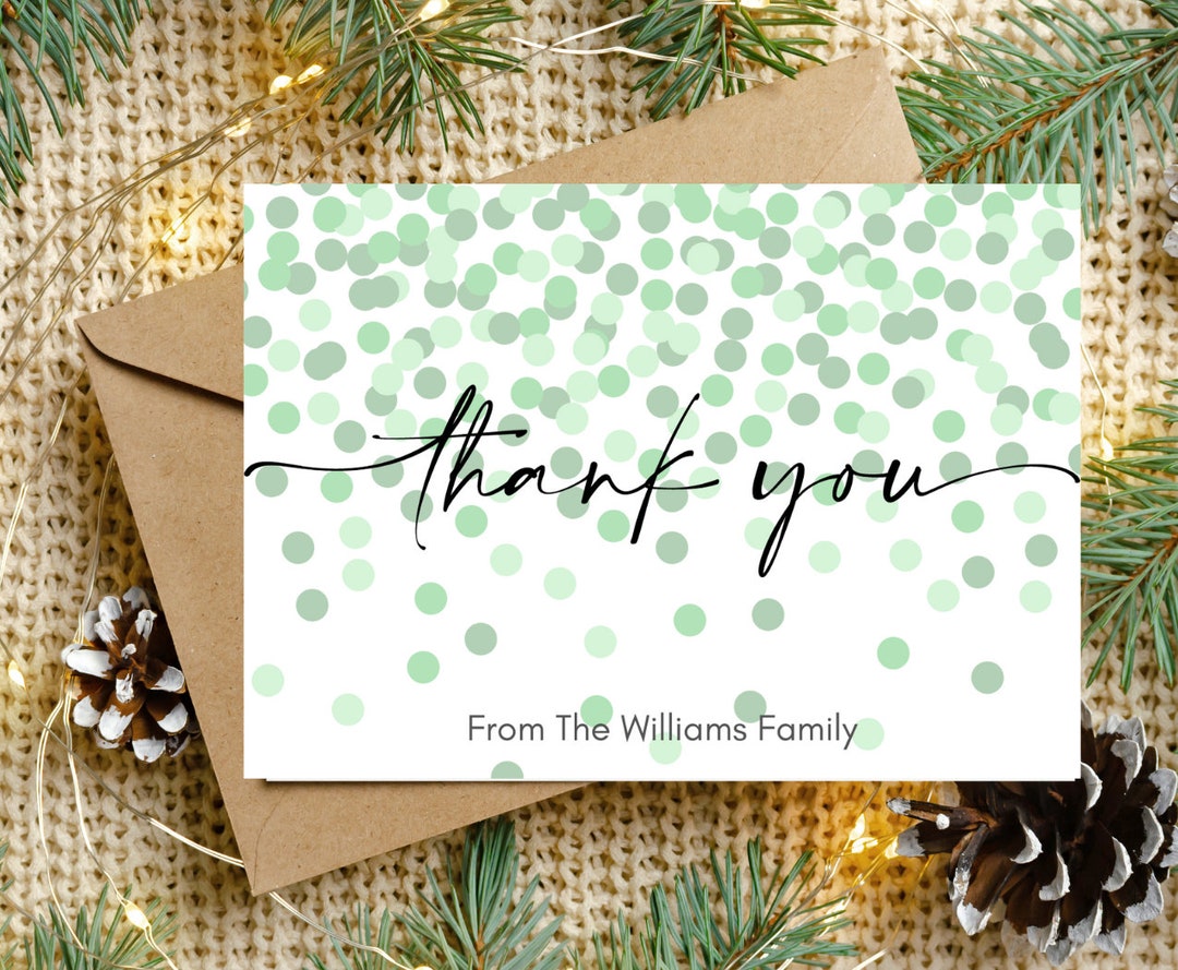 20 Personalized Thank You Cardscustom Namesconfetti Designpostcard