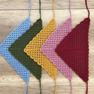 crochet triangle hair bandana pattern, hair scarf pdf pattern, easy crochet bandana pattern, pattern for begginers, cotton yarn pattern image 3