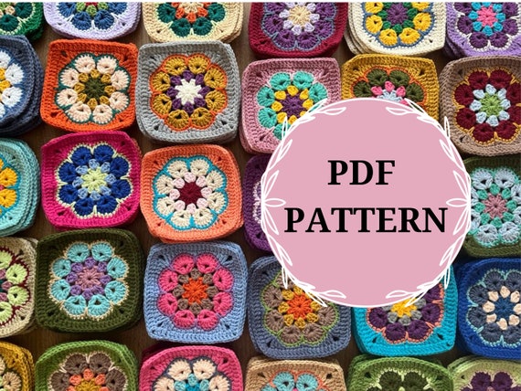 Crochet African Flower Granny Square Pattern - Beginner Friendly Daisy Motif,PDF