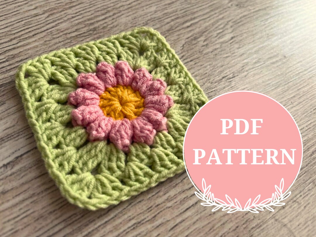 3D Daisy Granny Square Pattern Crochet Daisy Motif Pattern Etsy