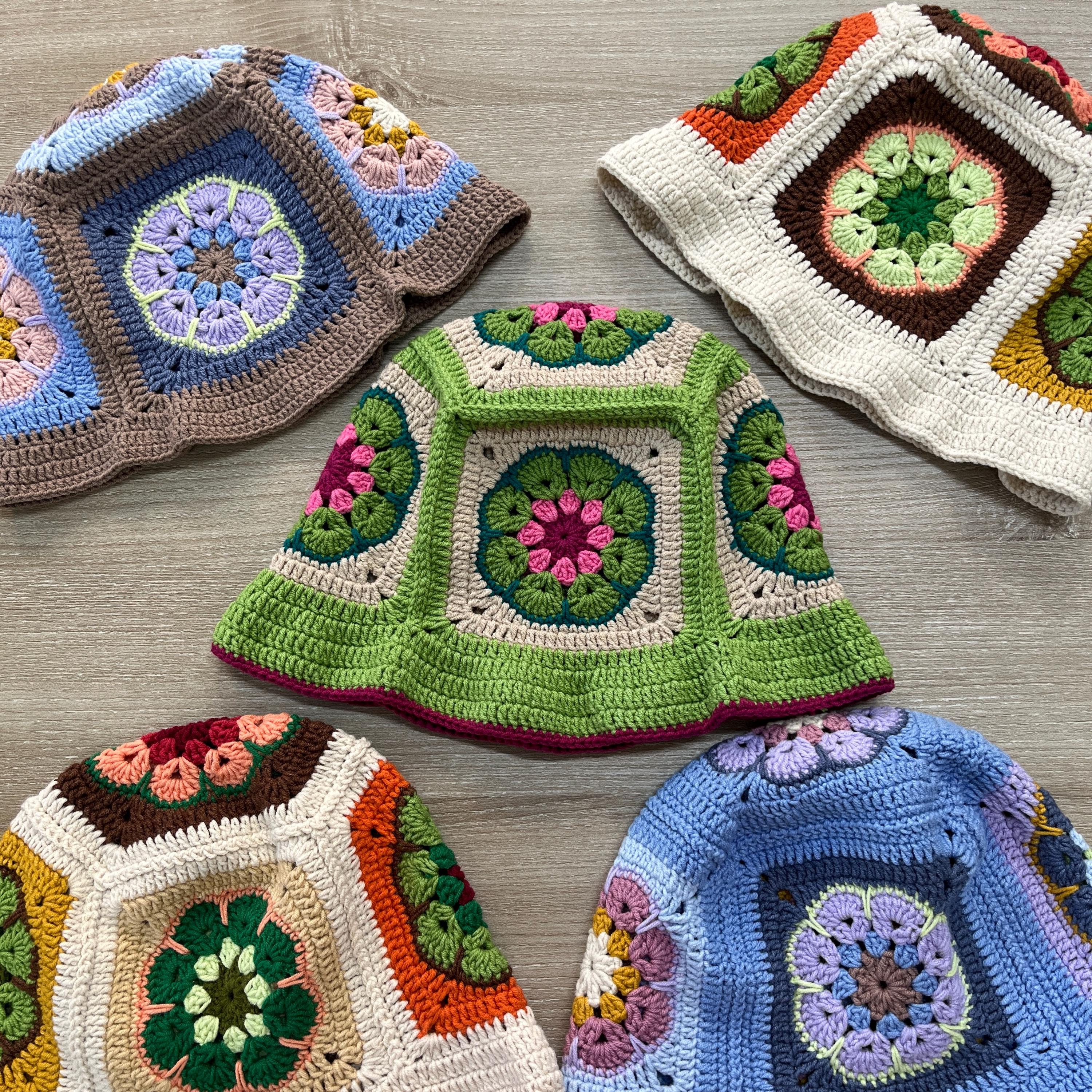 Crochet African Flower Bucket Hat Pattern: Beginner