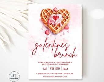 GALENTINES DAY Invite, Galentines Day Brunch Invitation, Valentines Day Brunch Invite Girls Only Editable Digital Printable Party Invitation