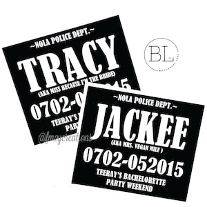 Party Mugshot Signs, Bachelorette Mugshot Signs, Customizable Bridal Party MUGSHOT Signs, Bachelorette Mugshot, PRINTABLE Bridal Jail Signs