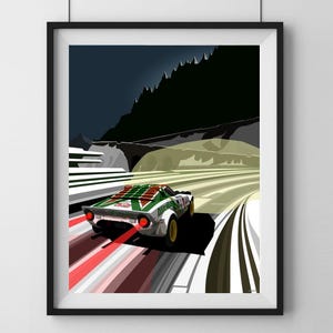 モンテカルロ マスターズ - ランチア ストラトス - ラリー - 世界ラリー - WRC - M ドーソン アート - ランチア - モータースポーツ アート - カー ポスター - カー ギフト - プリント