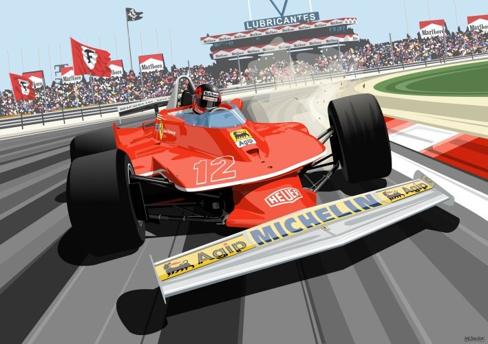 A Tribute to Gilles Villeneuve Signed by Fittipaldi | HOF Auto Art