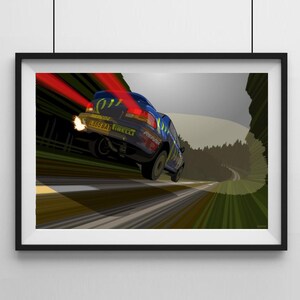Flat Over Crest - Colin McRae - Subaru Impreza - WRC - Rally Car - M Dawson Art - Car Art - Motorsport Art - Motorsport Poster - Impreza STI