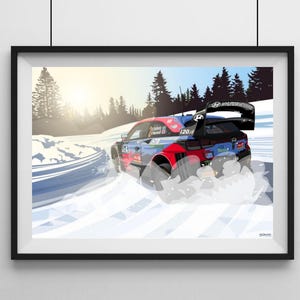 On The Hunt - Oliver Solberg - WRC - Hyundai Motorsport - Rally Sweden - World Rally - Sports Car- Rallying - M Dawson Art - Drift - Car Art