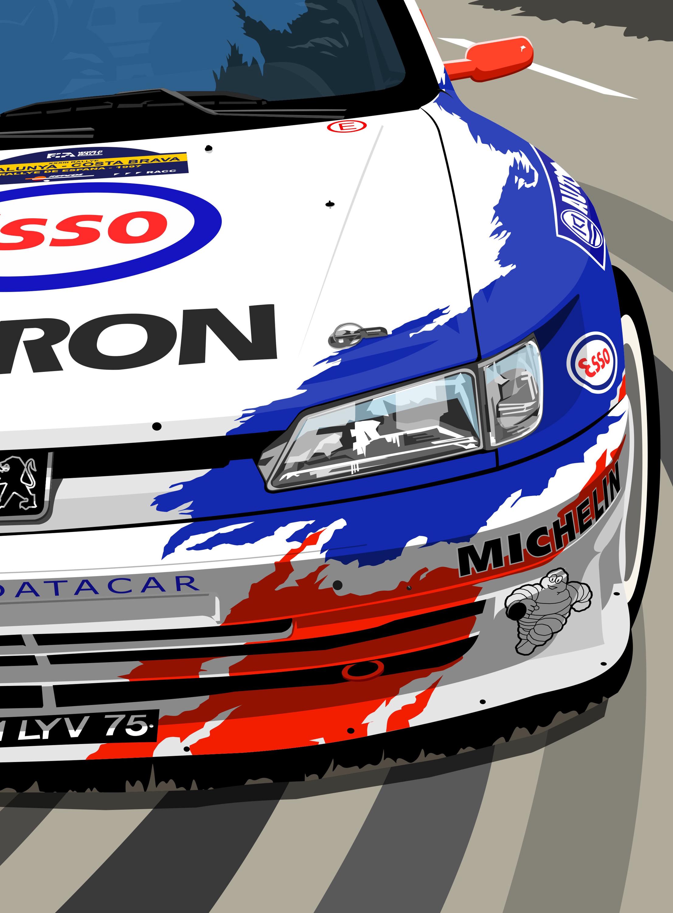 Poster Rallye Peugeot 306 Maxi Et 106 - Format 53x81 Cm, édition Italienne