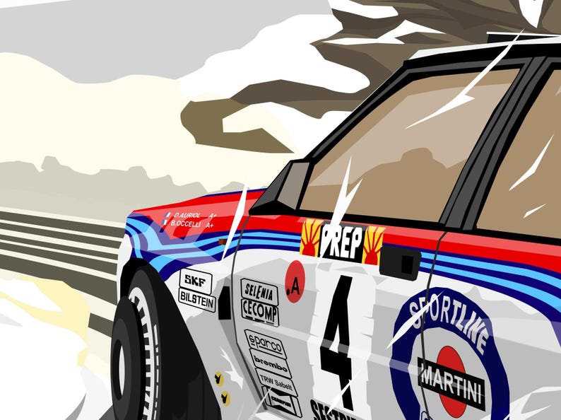 Lancia Delta Integrale Martini Racing Print – Monte Carlo Rally Art - Etsy