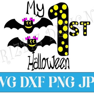 Mein erstes Halloween SVG, süßes Shirt Design, Herbst, Baby, Fledermäuse, Body, Cricut Cut Datei, Schneideplotter