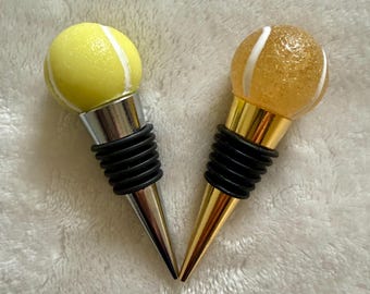 Tennis Ball Wine Stopper: Handcrafted Stainless Steel Barware