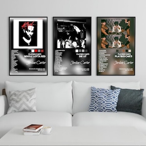 Playboi Carti álbum pared arte rap álbum cartel estético pared arte decoración digital toda la lota álbum rojo cartel die lit wall art playboi carti